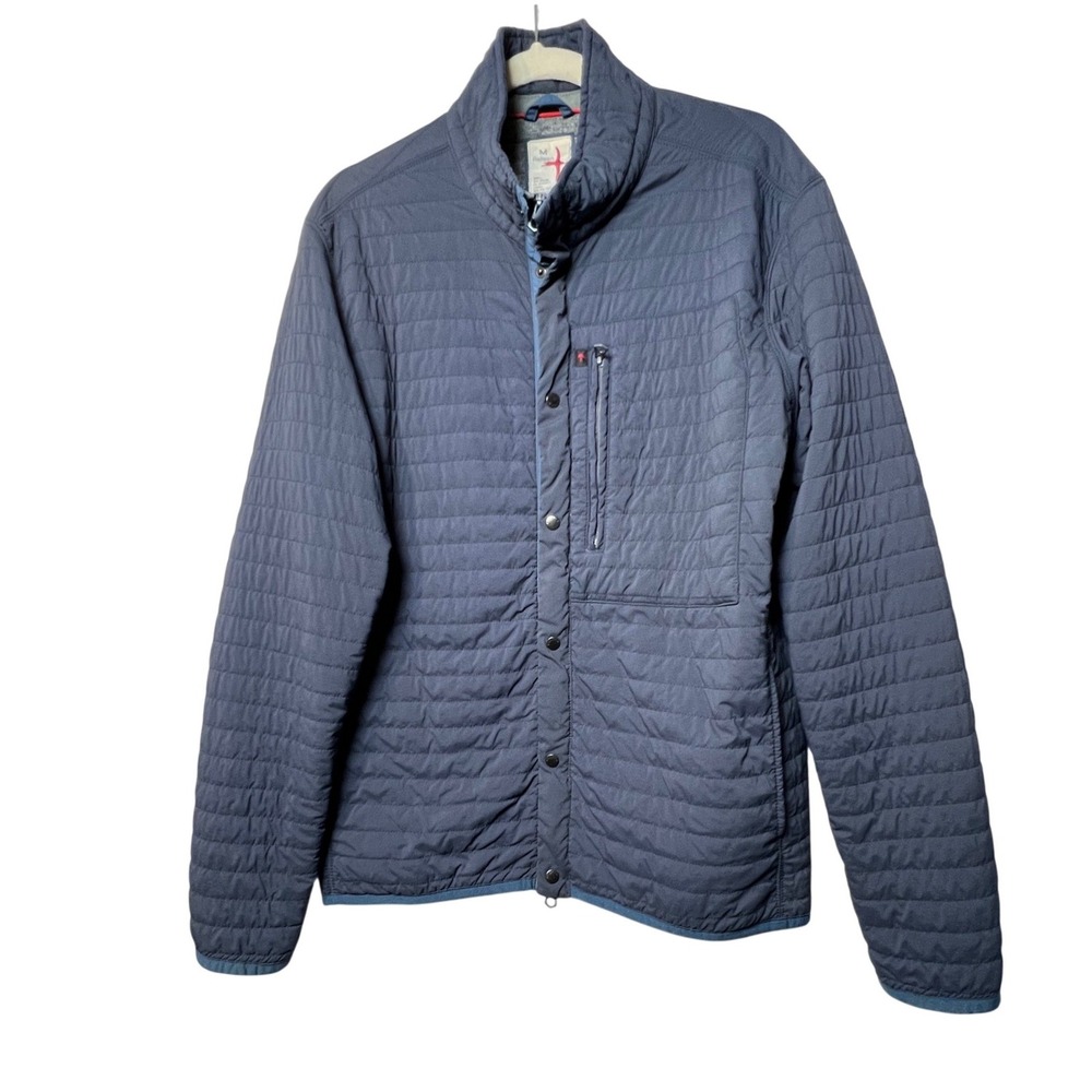 Relwen Mens Jacket Windpiler Quilted Puffer Medium Navy Blue Zip Snap Coat